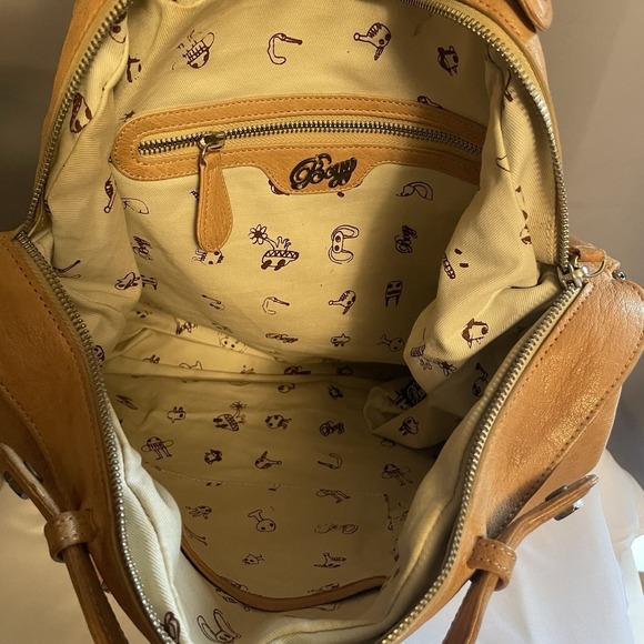 BOYY Brown Camel Tan Top Handle Soft Leather Large Tote Bag Purse Handbag - Picture 8 of 16